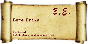 Bere Erika névjegykártya